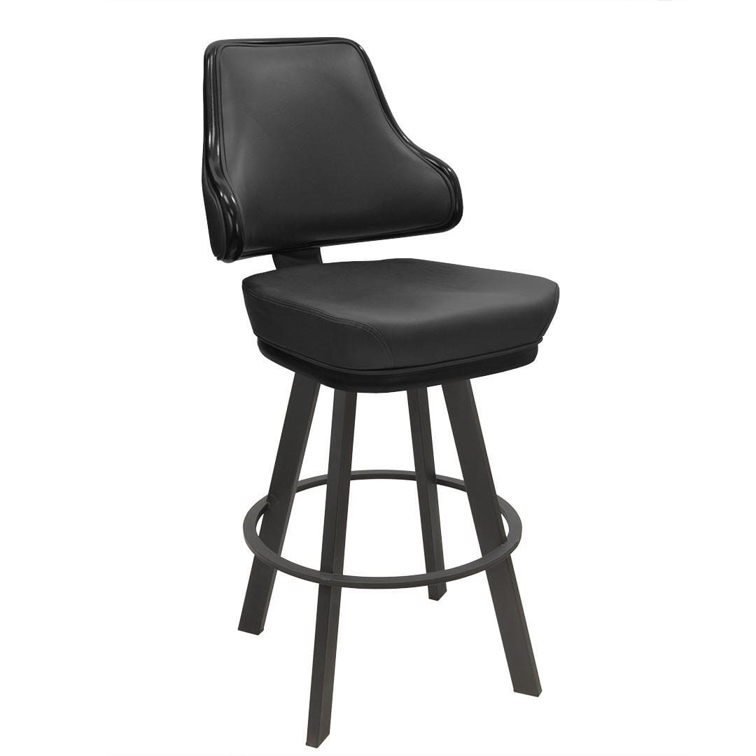 Top Shelf Collection Gladiator 1025 Classic Casino Bucket Bar Stool on Large Black Frame