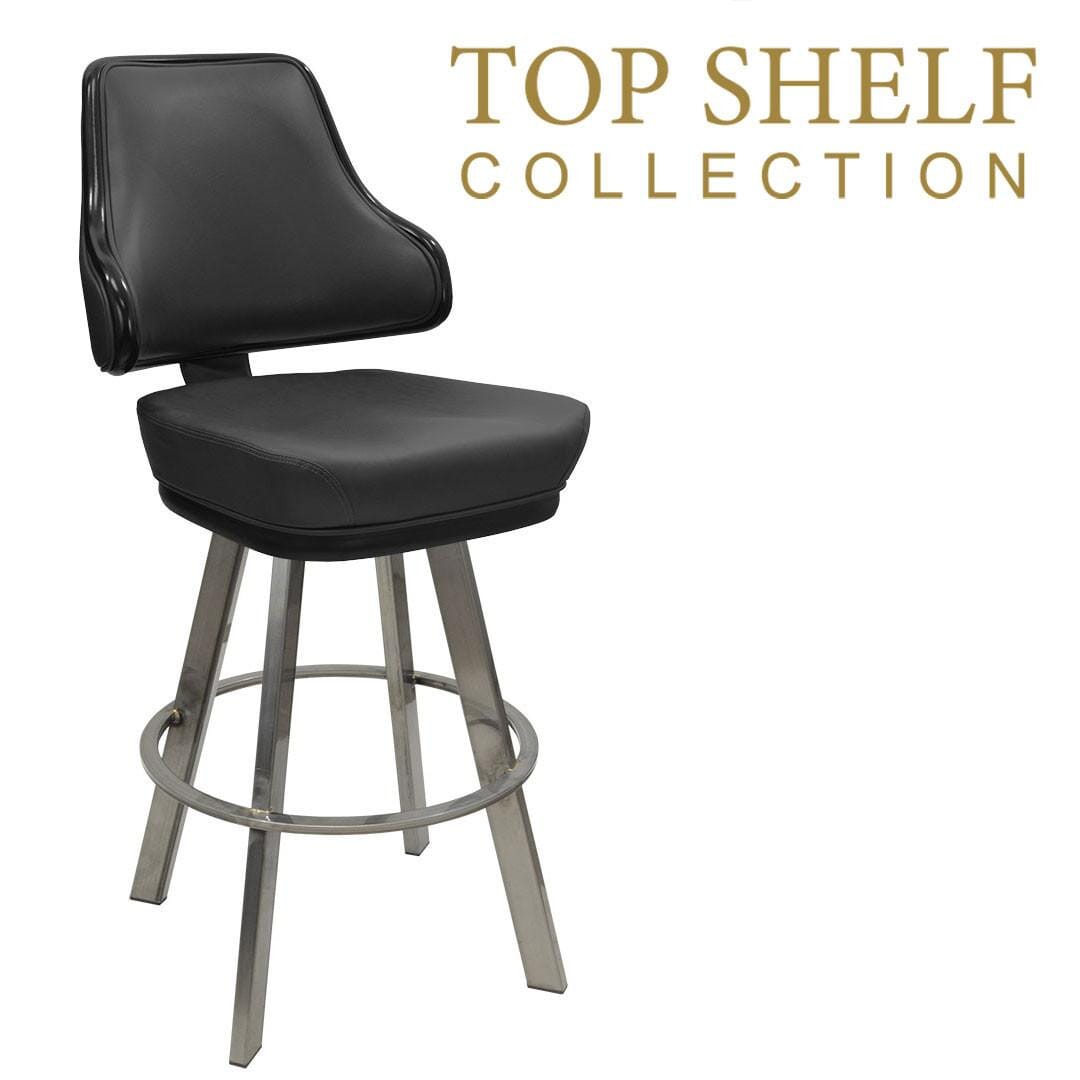 Top Shelf Collection Gladiator 1025 Classic Casino Bucket Bar Stool with Clear Coat Frame