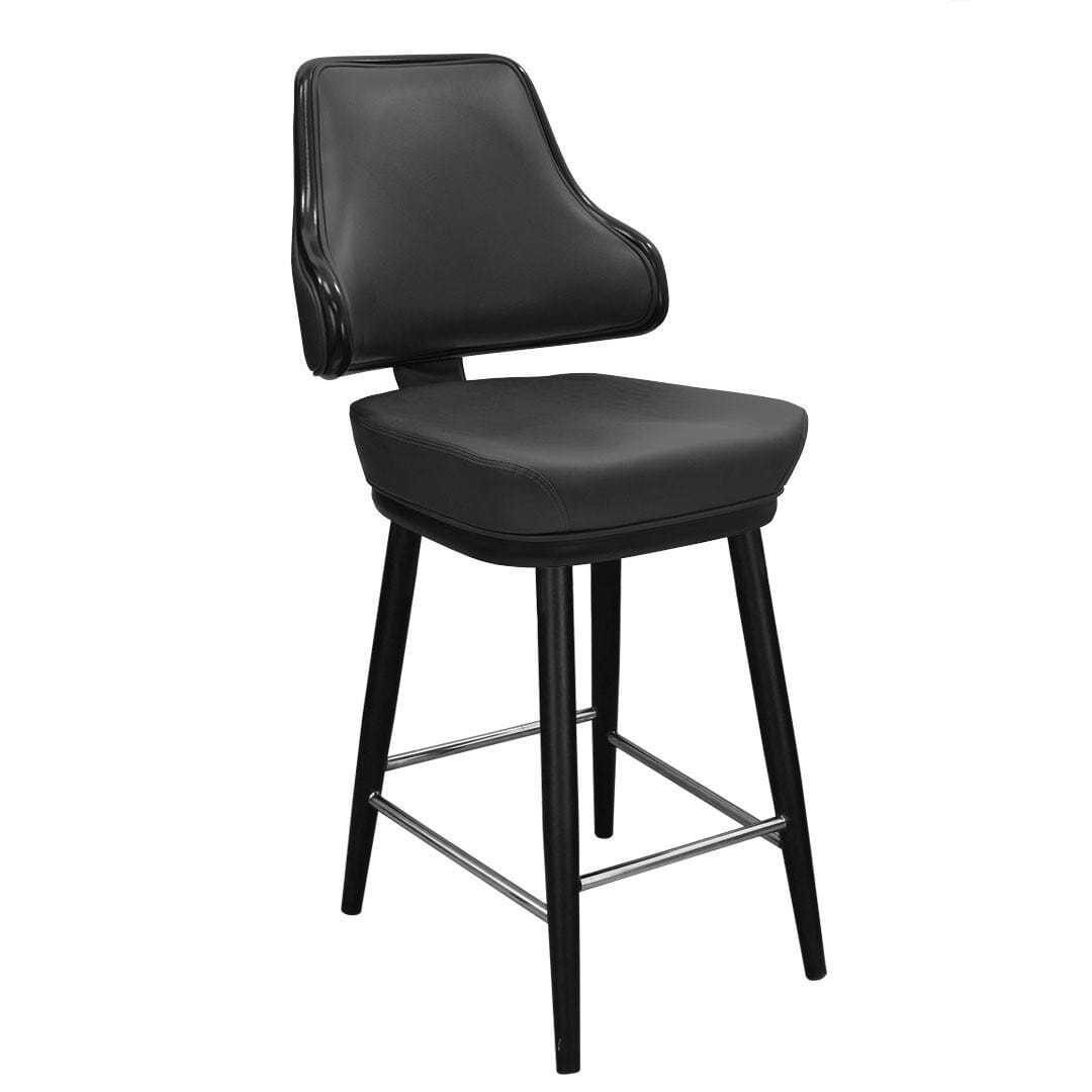 Top Shelf Collection Gladiator 1025 Classic Casino Bucket Bar Stool on Square Frame with Silver Footring