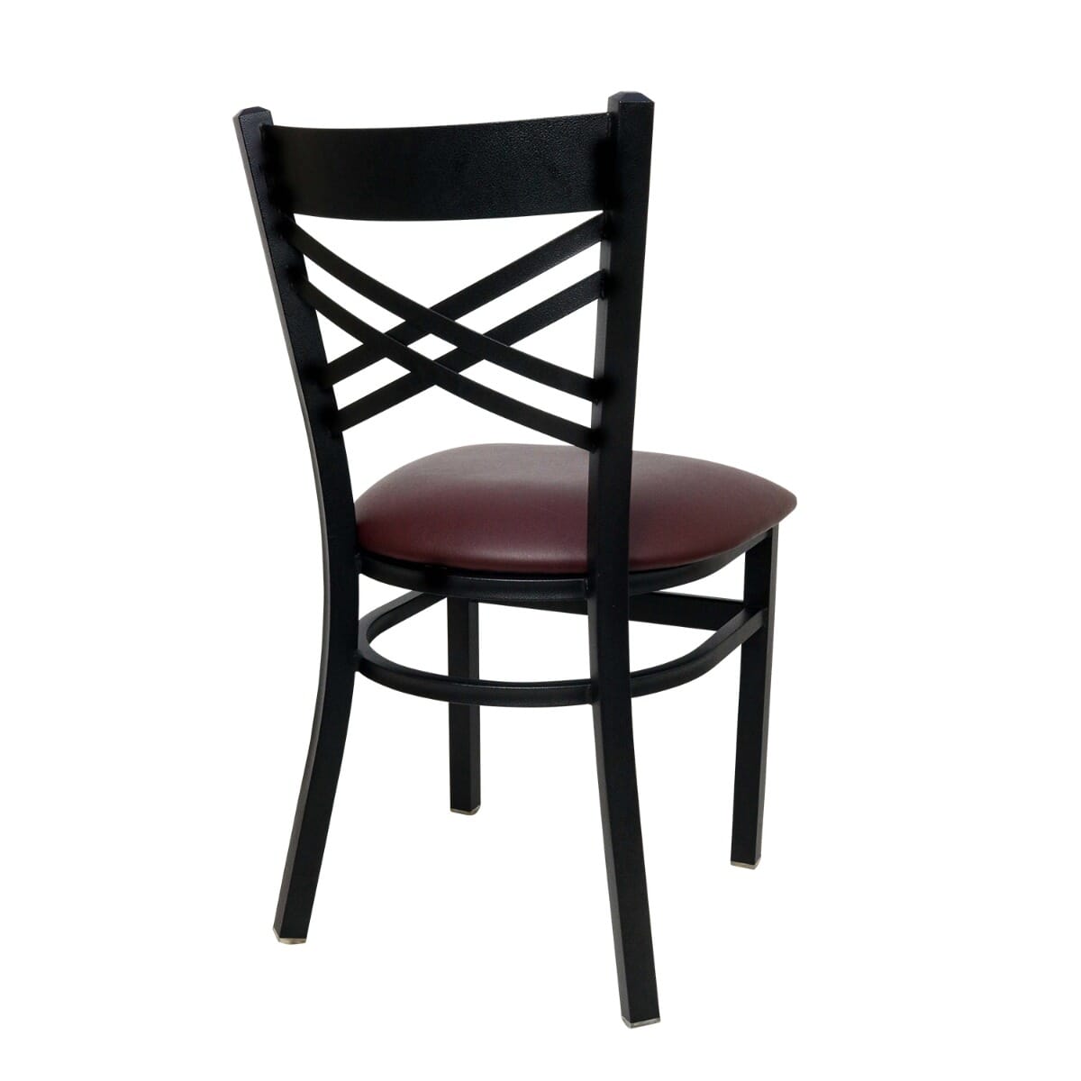 Black Metal Cross Back Restaurant Chair