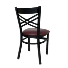 Black Metal Cross Back Restaurant Chair