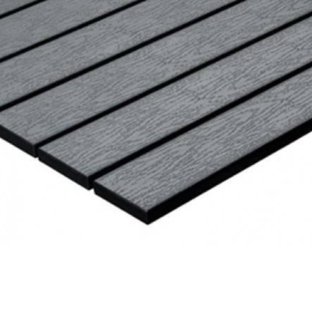 Atlantic Collection Outdoor Table Top with Teak-Inspired Poly Slats in Black