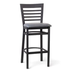 Full Ladder Back Black Metal Restaurant Bar Stool