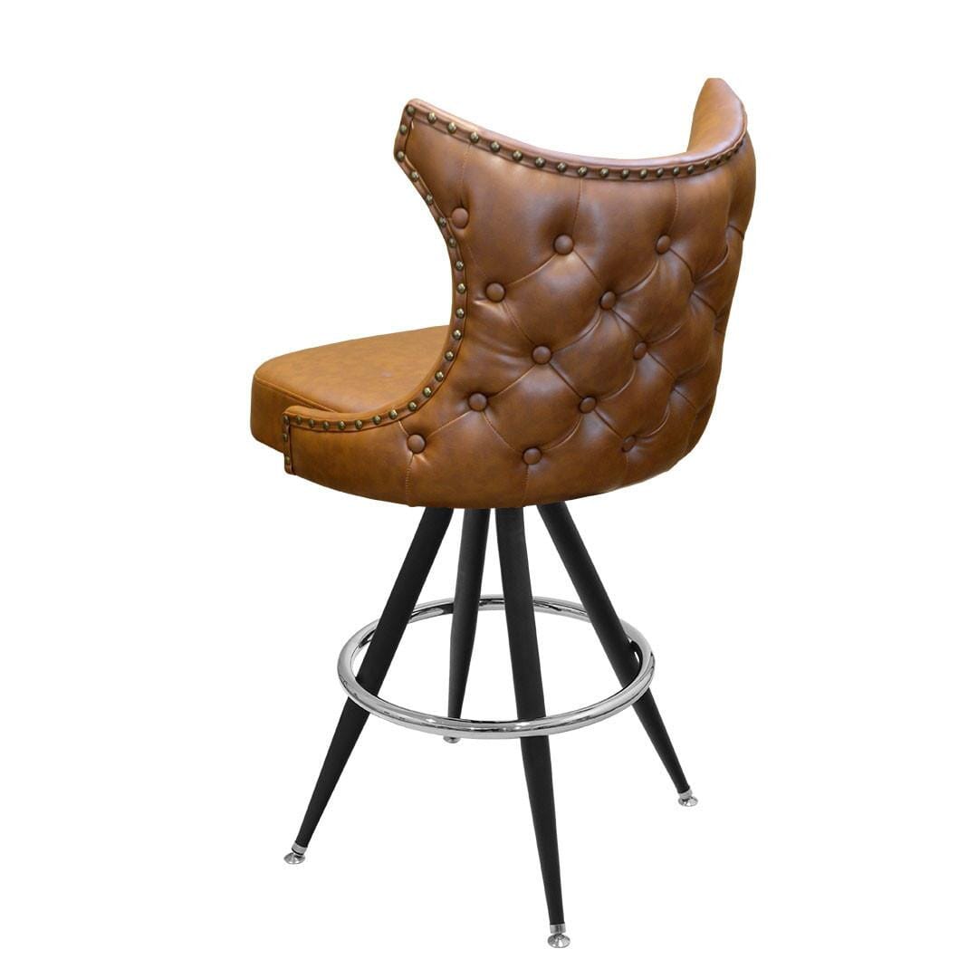 Top Shelf Collection Gladiator 2150 Tufted Back Bucket Bar Stool on Vintage Base and Choice of 2 Vinyl Colors