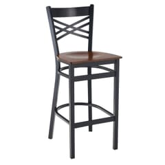 Black Metal Cross Back Restaurant Bar Stool