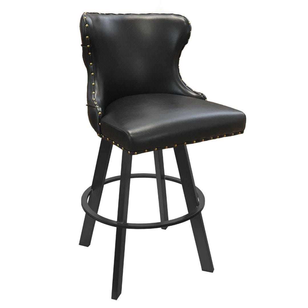 Top Shelf Collection Gladiator 3250 Tufted Back Bucket Bar Stool on Large Black Base