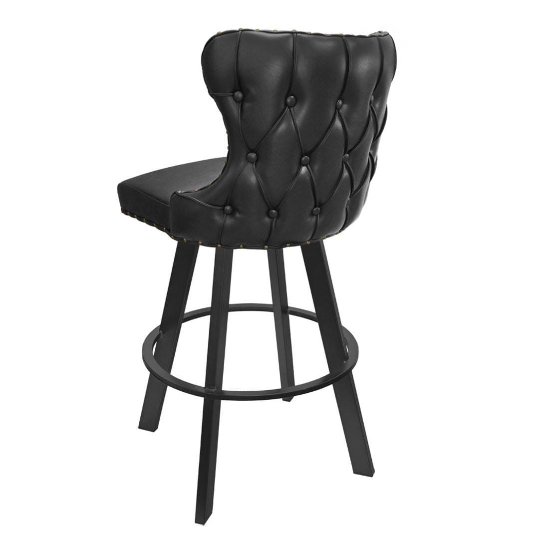 Top Shelf Collection Gladiator 3250 Tufted Back Bucket Bar Stool on Large Black Base