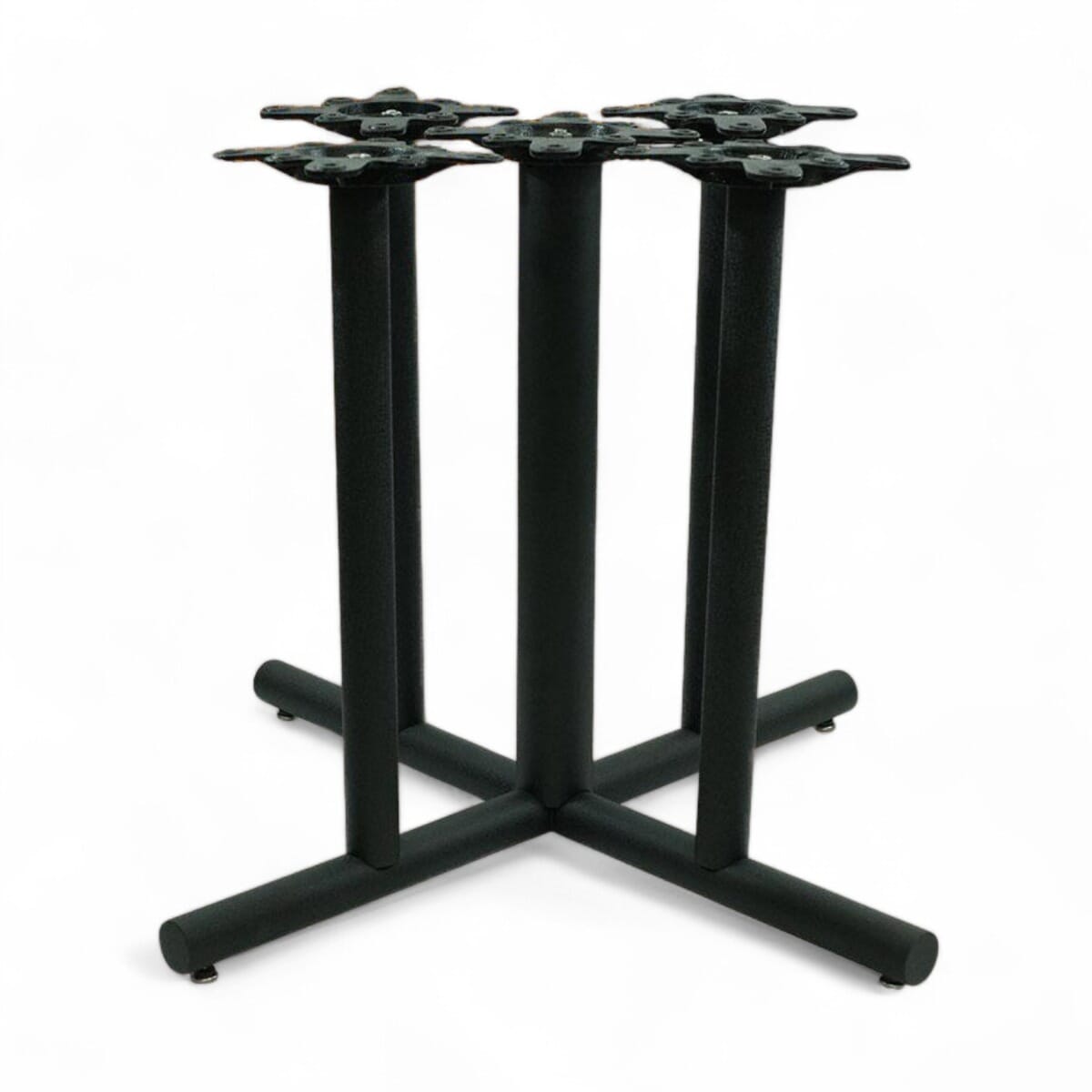 Black 5-Column X-Shaped Cast Iron Restaurant Table Base (Large Top Support)