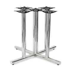 Chrome 5-Column X-Shaped Restaurant Table Base (Large Top Support)