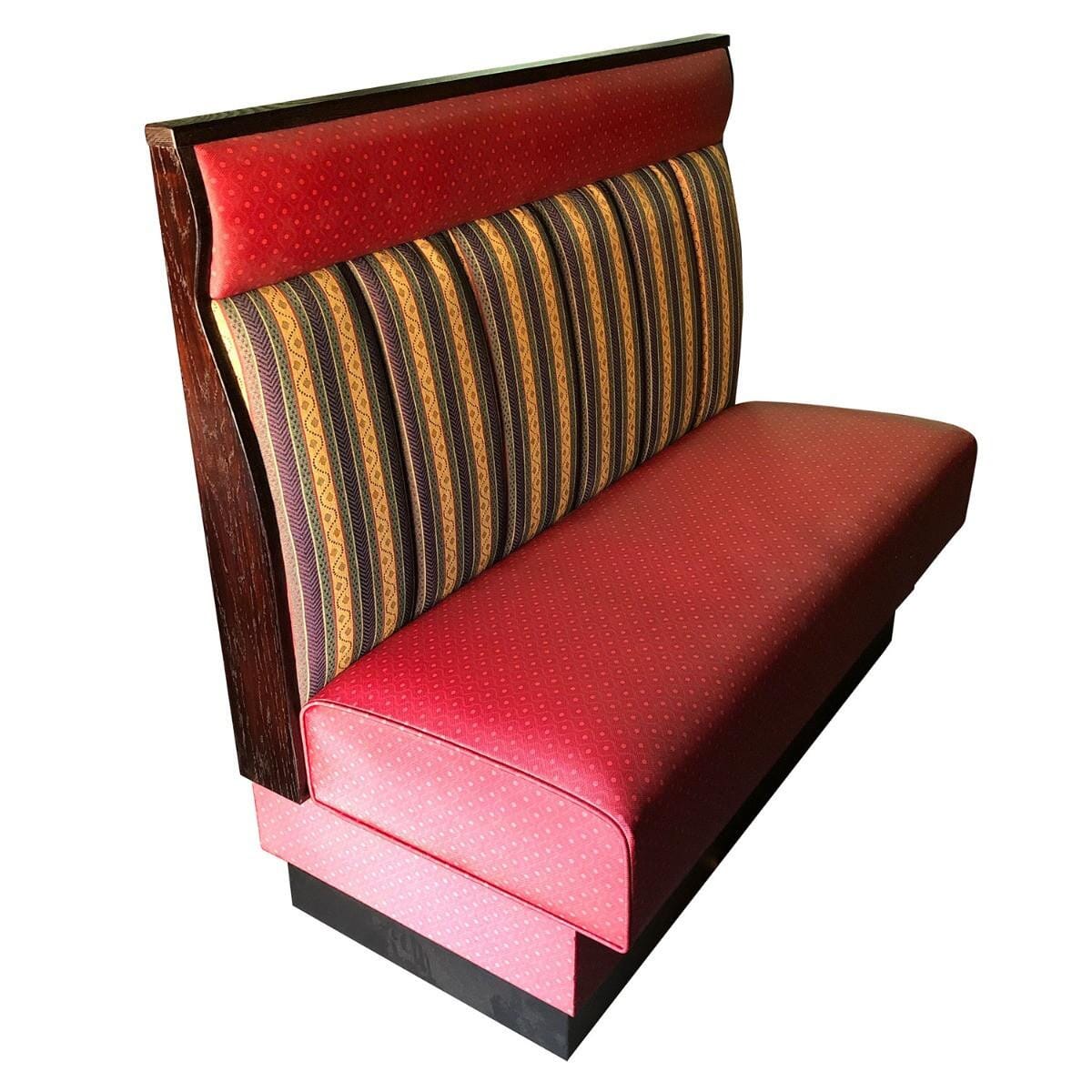 Basic Wood Panel Restaurant Booth with Headroll and Custom Options