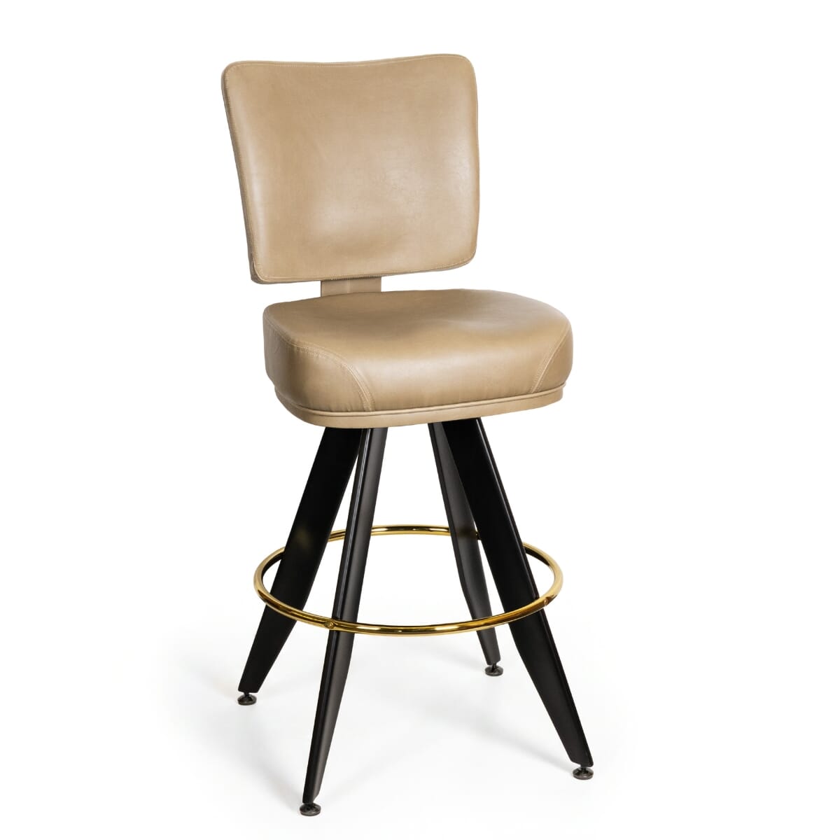 Top Shelf Collection Gladiator 850 Custom Upholstered Bucket Bar Stool with Angled Black Frame