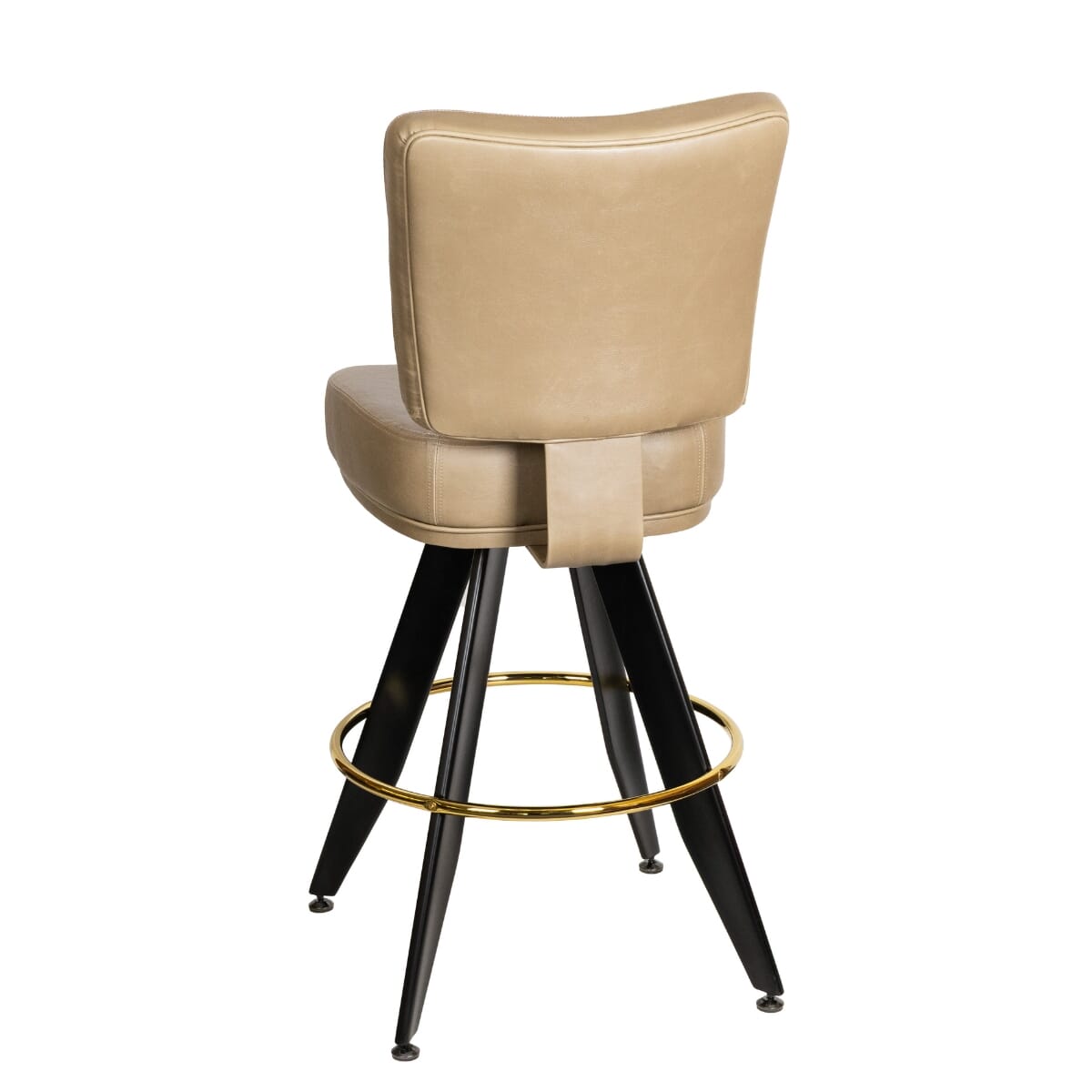 Top Shelf Collection Gladiator 850 Custom Upholstered Bucket Bar Stool with Angled Black Frame