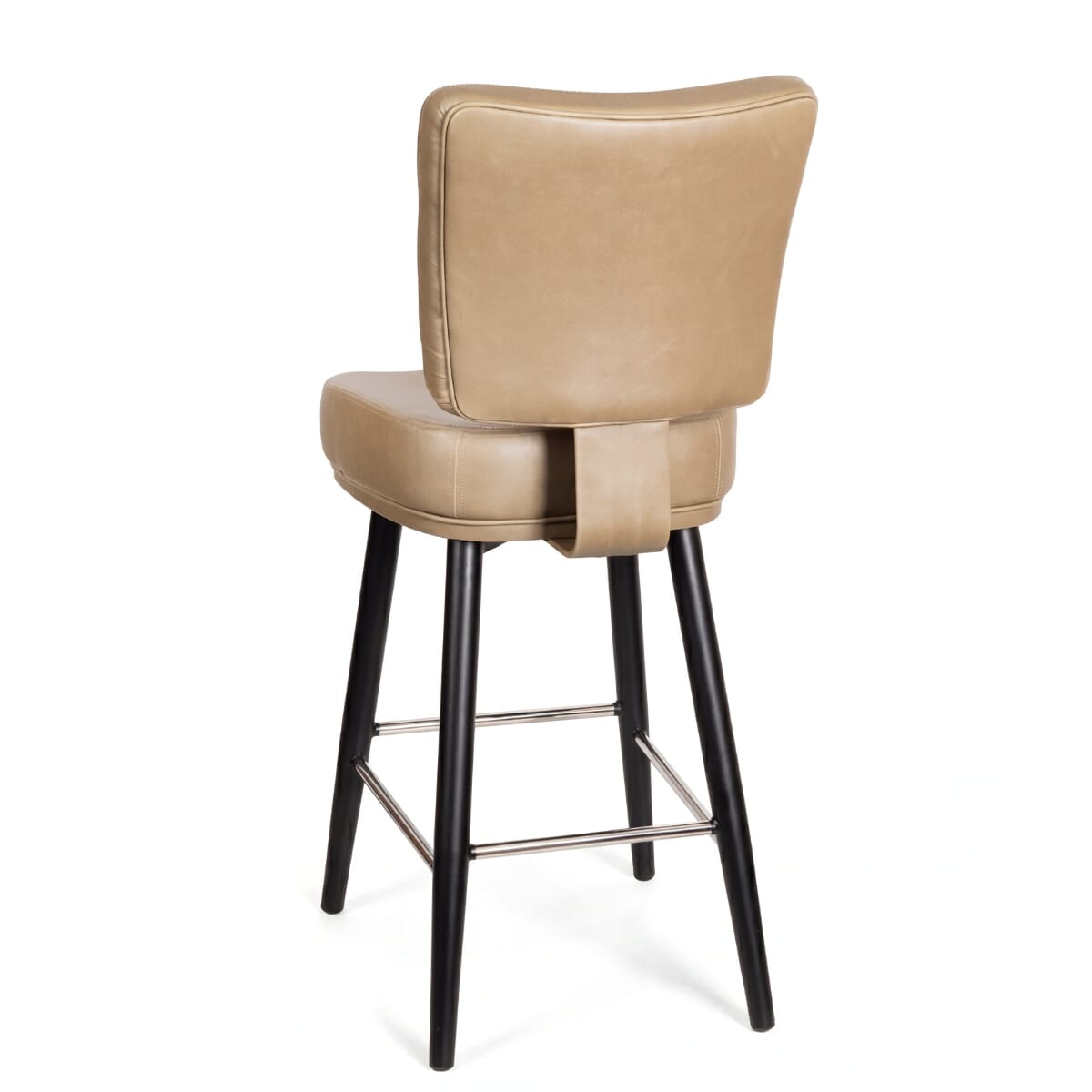 Top Shelf Collection Gladiator 850 Custom Upholstered Bucket Bar Stool with Square Frame and Chrome Footring