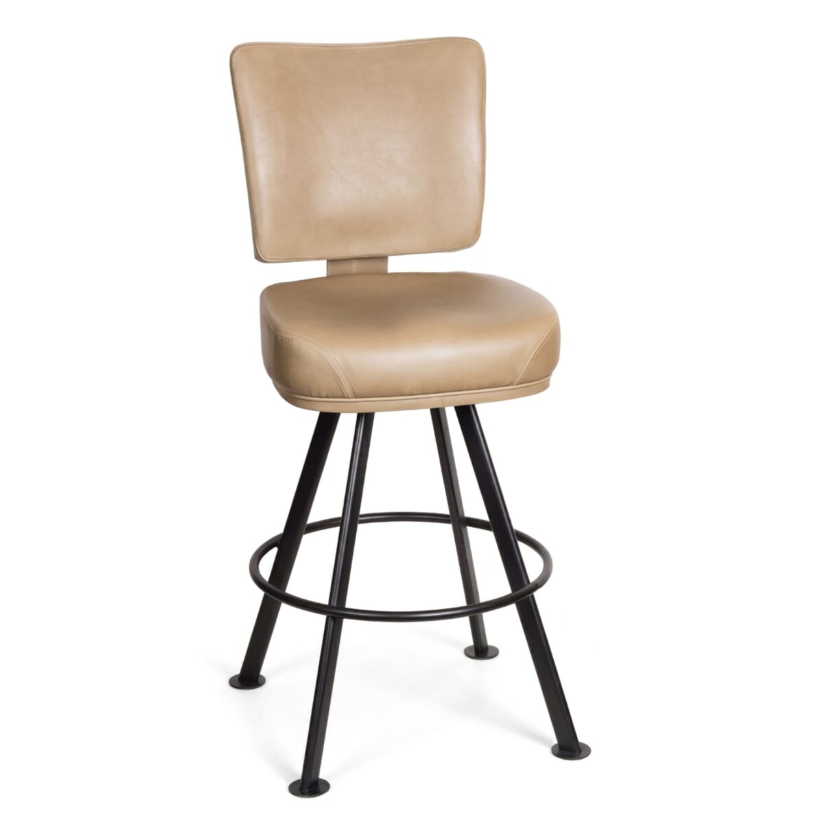Top Shelf Collection Gladiator 850 Custom Upholstered Bucket Bar Stool with Large Black Rounded Frame