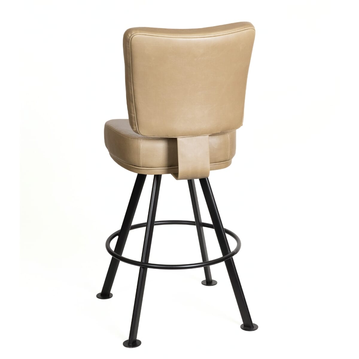 Top Shelf Collection Gladiator 850 Custom Upholstered Bucket Bar Stool with Large Black Rounded Frame