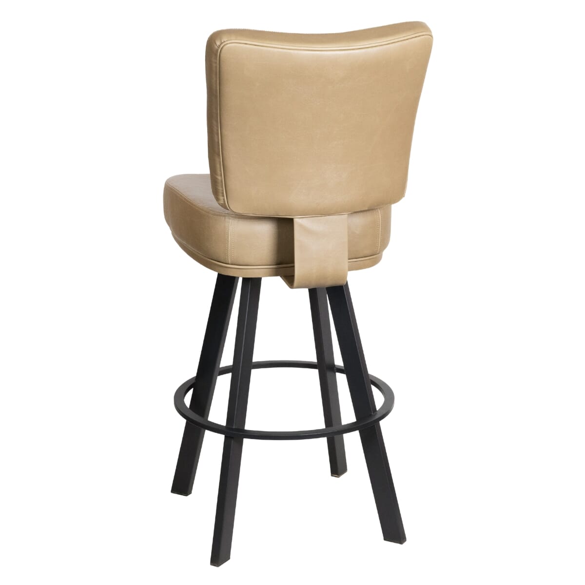 Top Shelf Collection Gladiator 850 Custom Upholstered Bucket Bar Stool with Large Black Frame