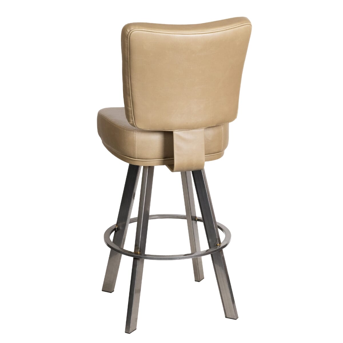 Top Shelf Collection Gladiator 850 Custom Upholstered Bucket Bar Stool with Large Clear Coat Frame