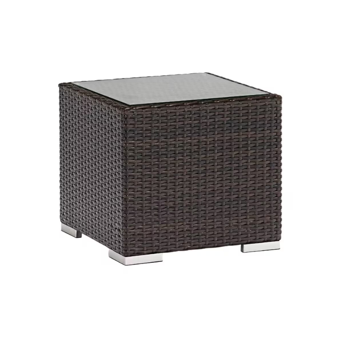 Siena Espresso Wicker Outdoor Lounge End Table