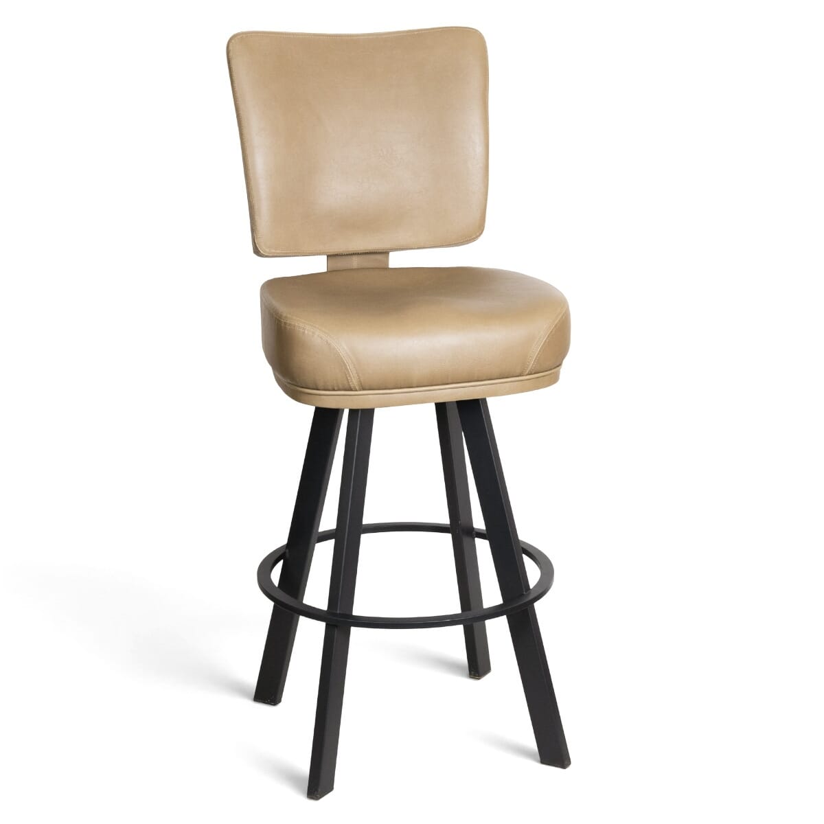 Top Shelf Collection Gladiator 850 Custom Upholstered Bucket Bar Stool with Large Black Frame