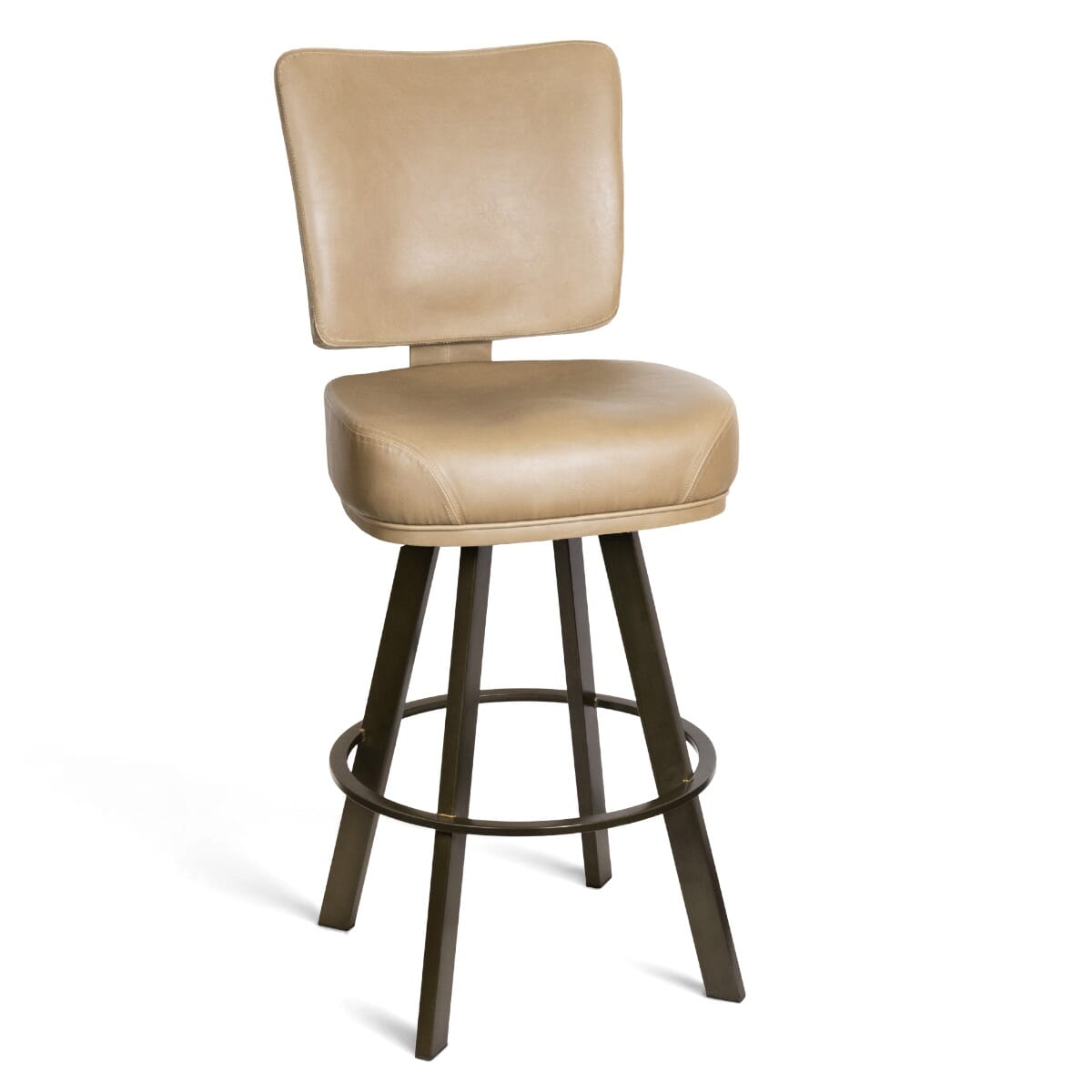 Gladiator 850 Custom Upholstered Bucket Bar Stool with Large Rust Frame