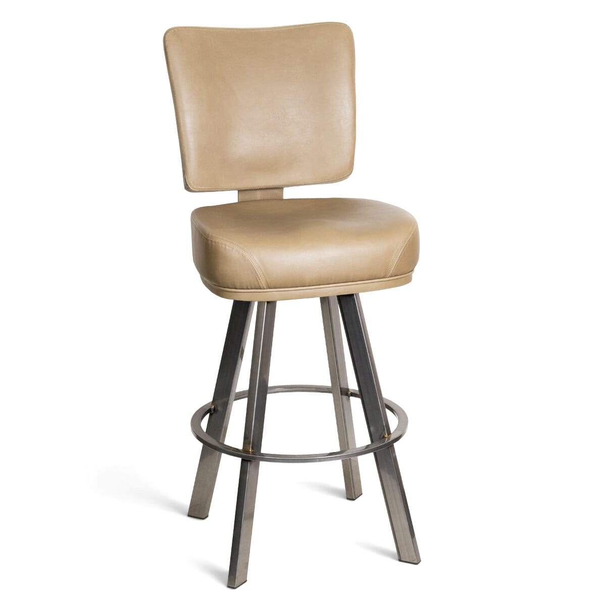 Top Shelf Collection Gladiator 850 Custom Upholstered Bucket Bar Stool with Large Clear Coat Frame