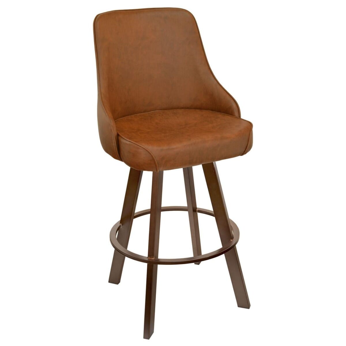 Gladiator 950 Tufted Back Bucket Bar Stool on Rust Base with Choice of 2 Vinyls