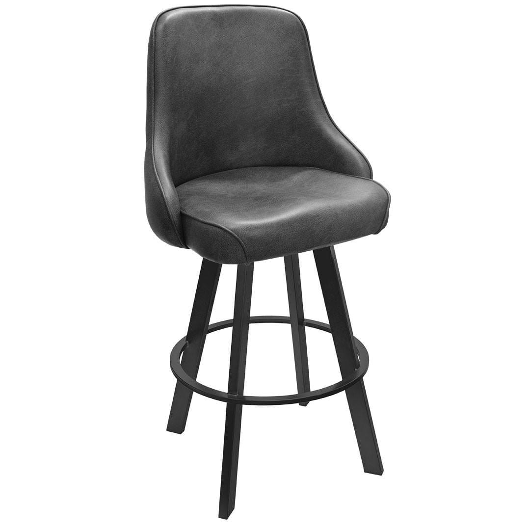 Top Shelf Collection Gladiator 950 Tufted Back Bucket Bar Stool on Black Base with Choice of 2 Vinyls