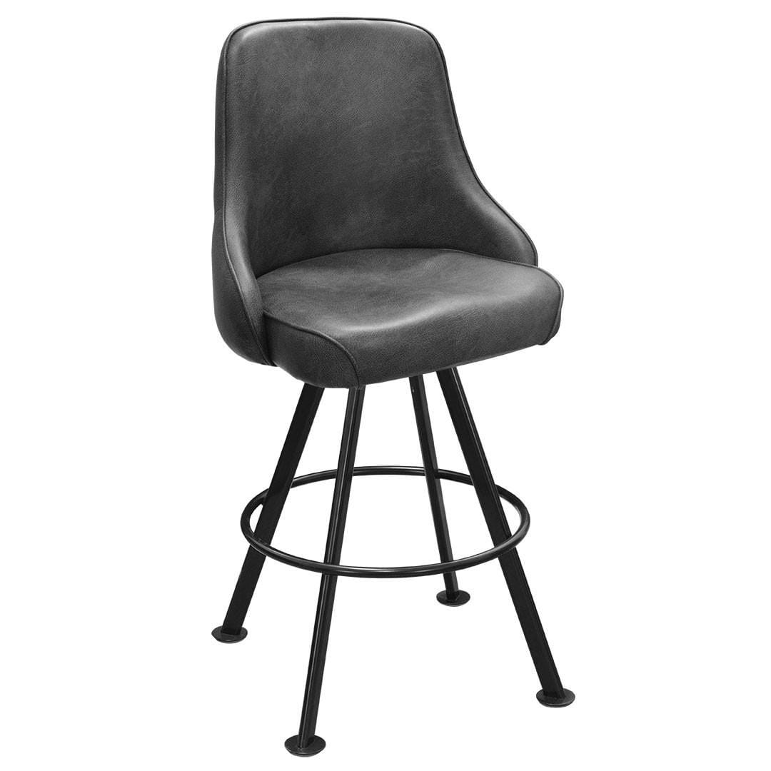 Top Shelf Collection Gladiator 950 Tufted Back Bucket Bar Stool on Black Rounded Base with Choice of 2 Vinyls