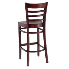 Gladiator Ladderback Dark Mahogany Wood Commercial Bar Stool