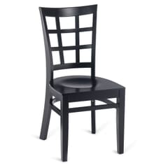 Commercial Wooden Window Pane Restaurant Chair with Wood Veneer Seat