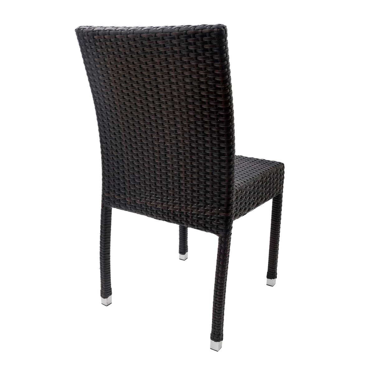 Stackable Square-Back Synthetic Wicker Outdoor Restaurant Chair