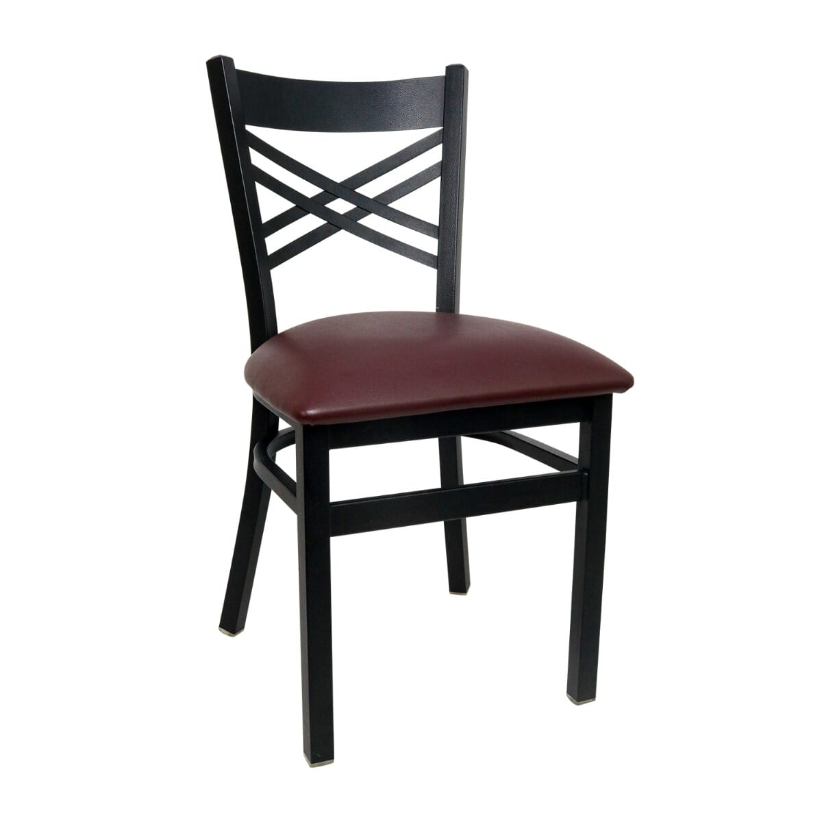 Black Metal Cross Back Restaurant Chair