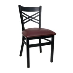 Black Metal Cross Back Restaurant Chair