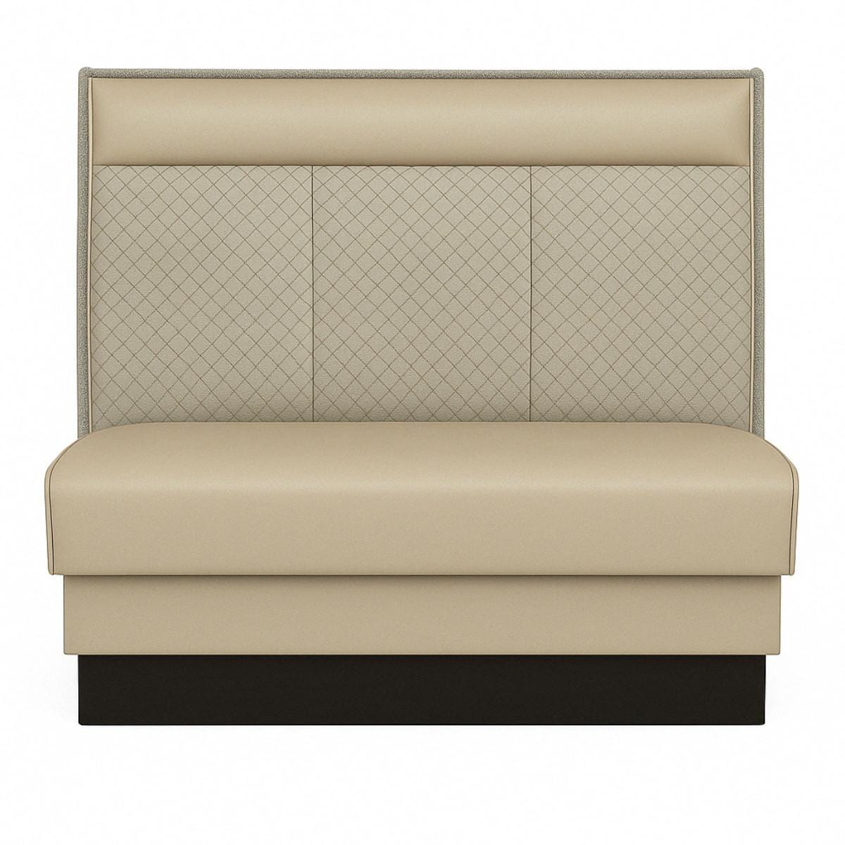 Three Channel Back Laminated-Trim Style Restaurant Booth with Headroll &ndash; Custom Options