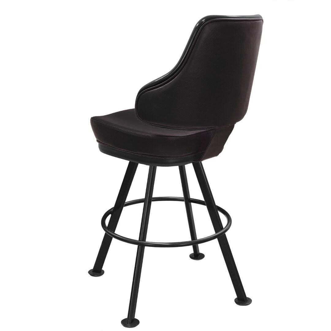 Top Shelf Collection Gladiator 1025 Classic Casino Bucket Bar Stool on Large Black Rounded Frame