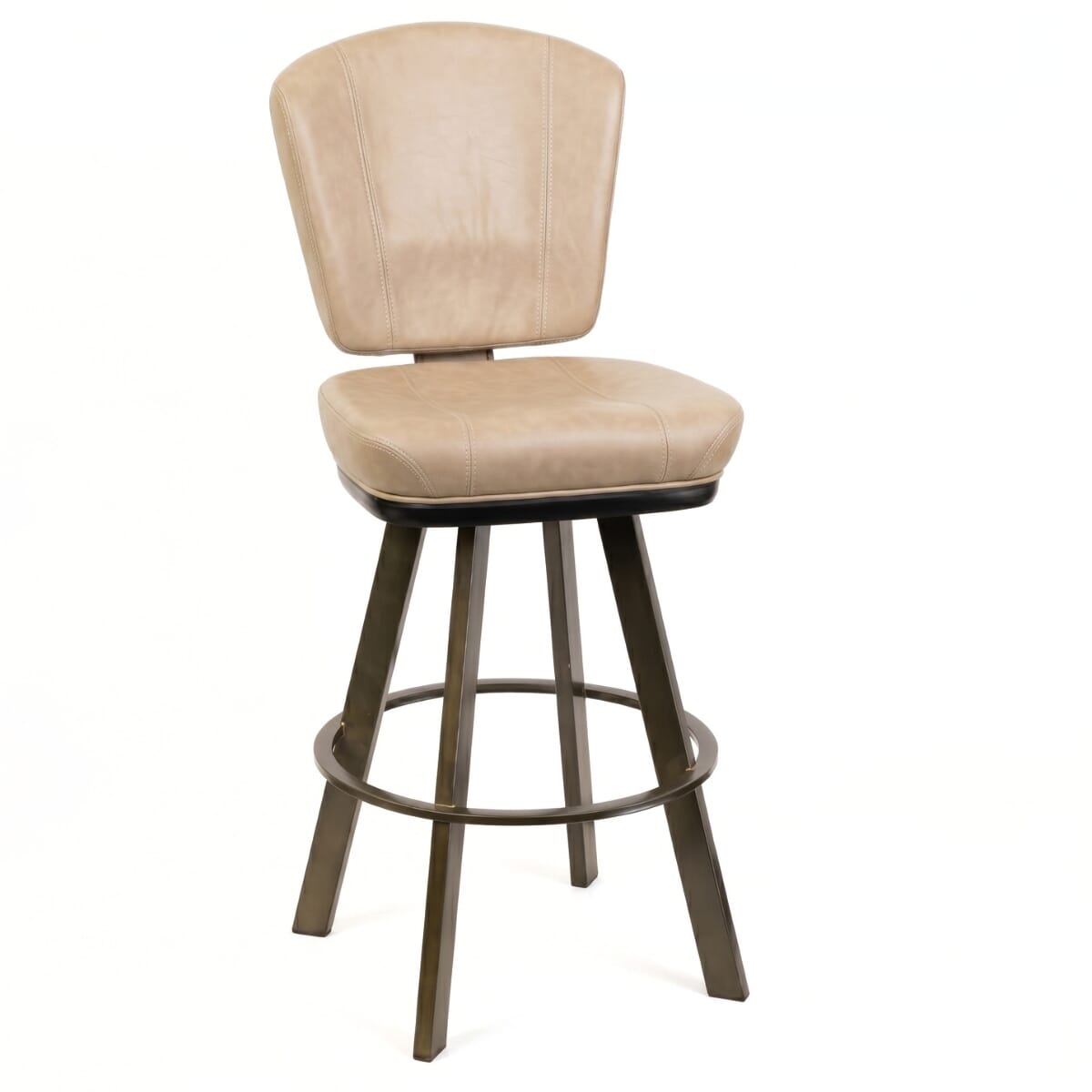 Gladiator 825 Custom Upholstered Bucket Bar Stool with Large Rust Frame