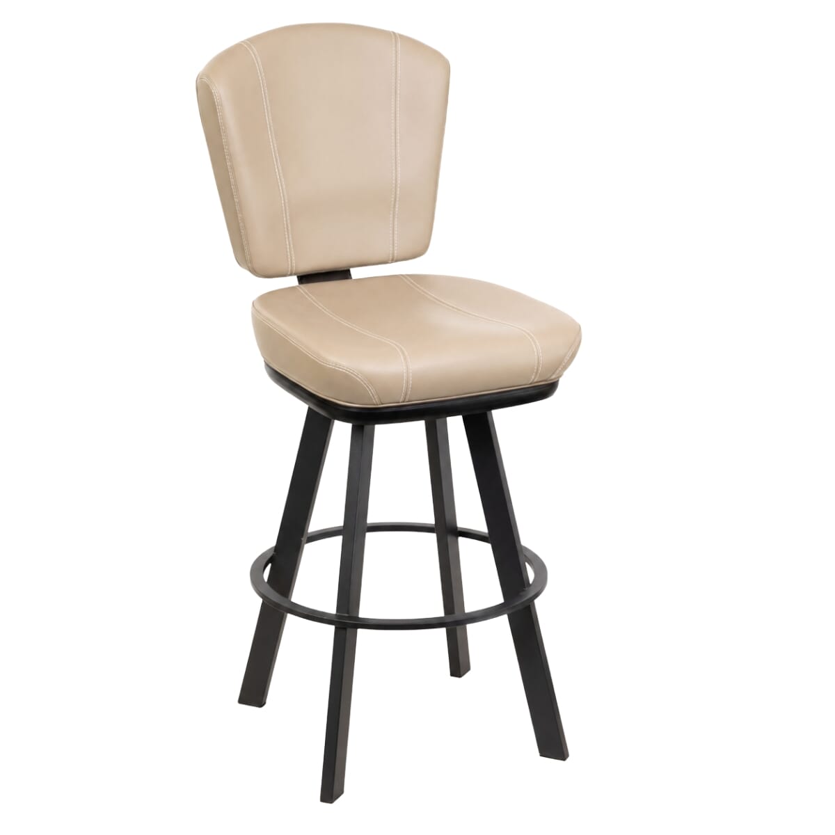 Top Shelf Collection Gladiator 825 Custom Upholstered Bucket Bar Stool with Black Frame