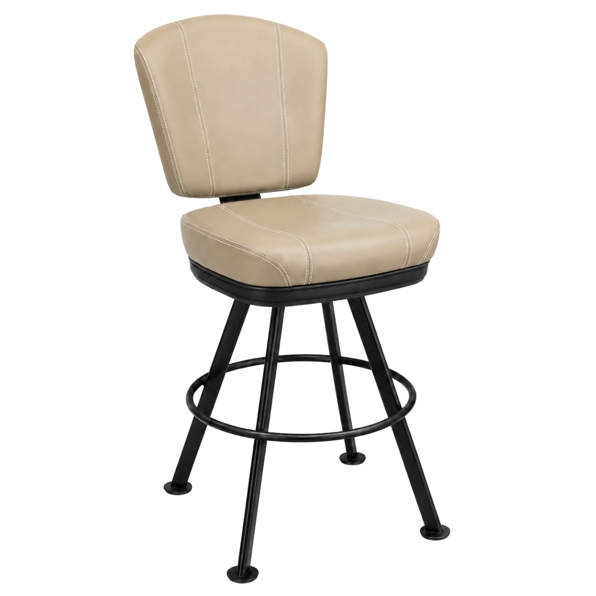 Top Shelf Collection Gladiator 825 Custom Upholstered Bucket Bar Stool with Large Black Rounded Frame