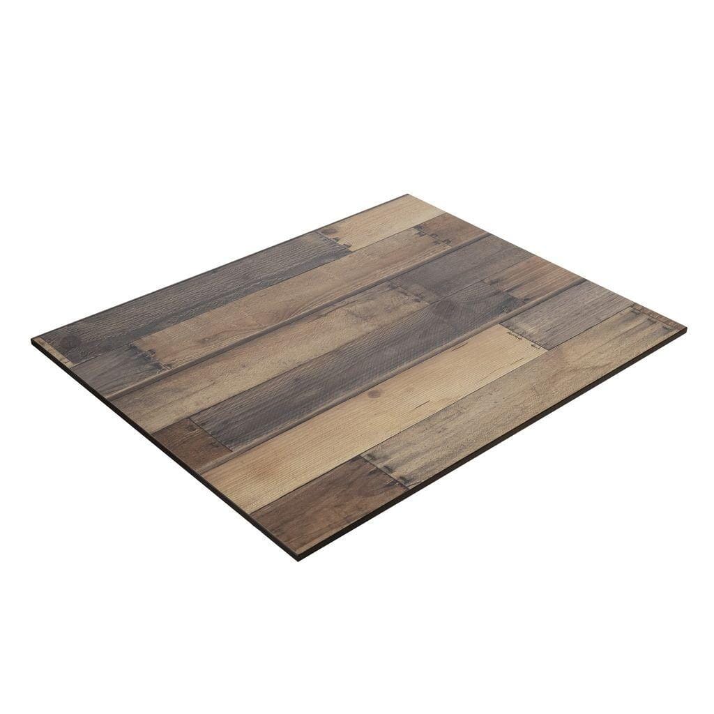 Compact-Exterior Laminate Restaurant Square / Rectangle Table Top in Barn Wood (Multiple Sizes Available!)