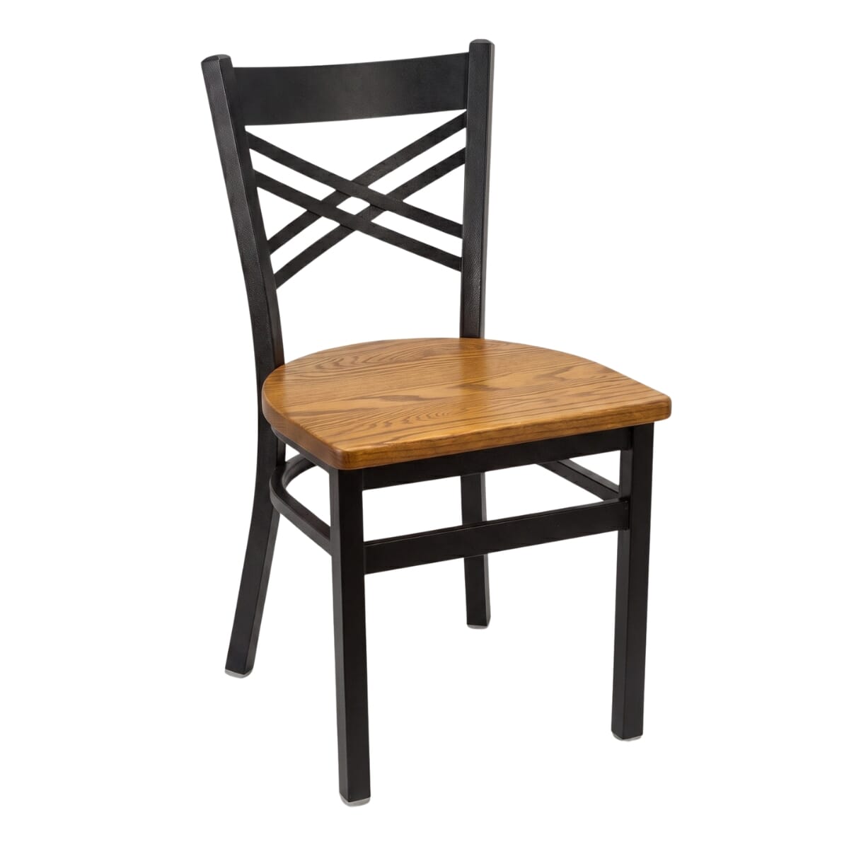 Black Metal Cross Back Restaurant Chair