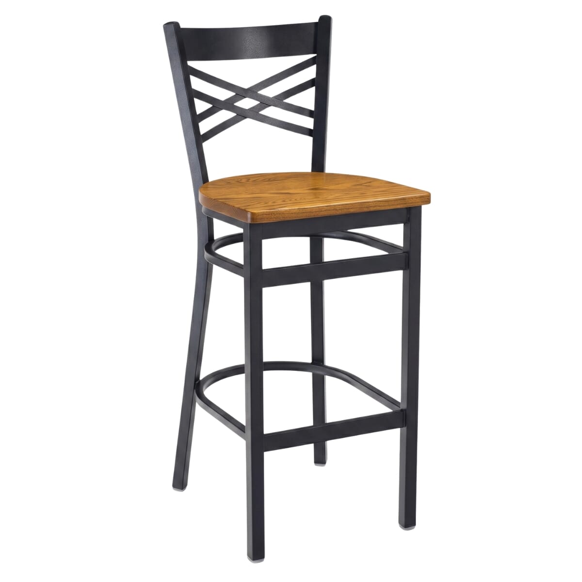 Black Metal Cross Back Restaurant Bar Stool