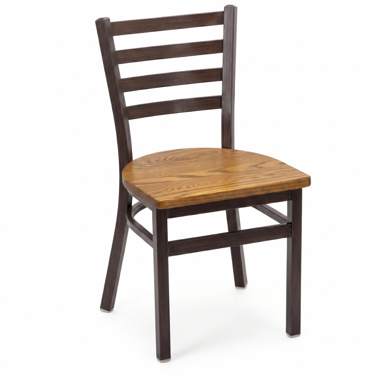 Gladiator Walnut Ladder Back Metal Chair