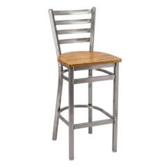 Gladiator Clear Coat Ladder Back Metal Bar Stool