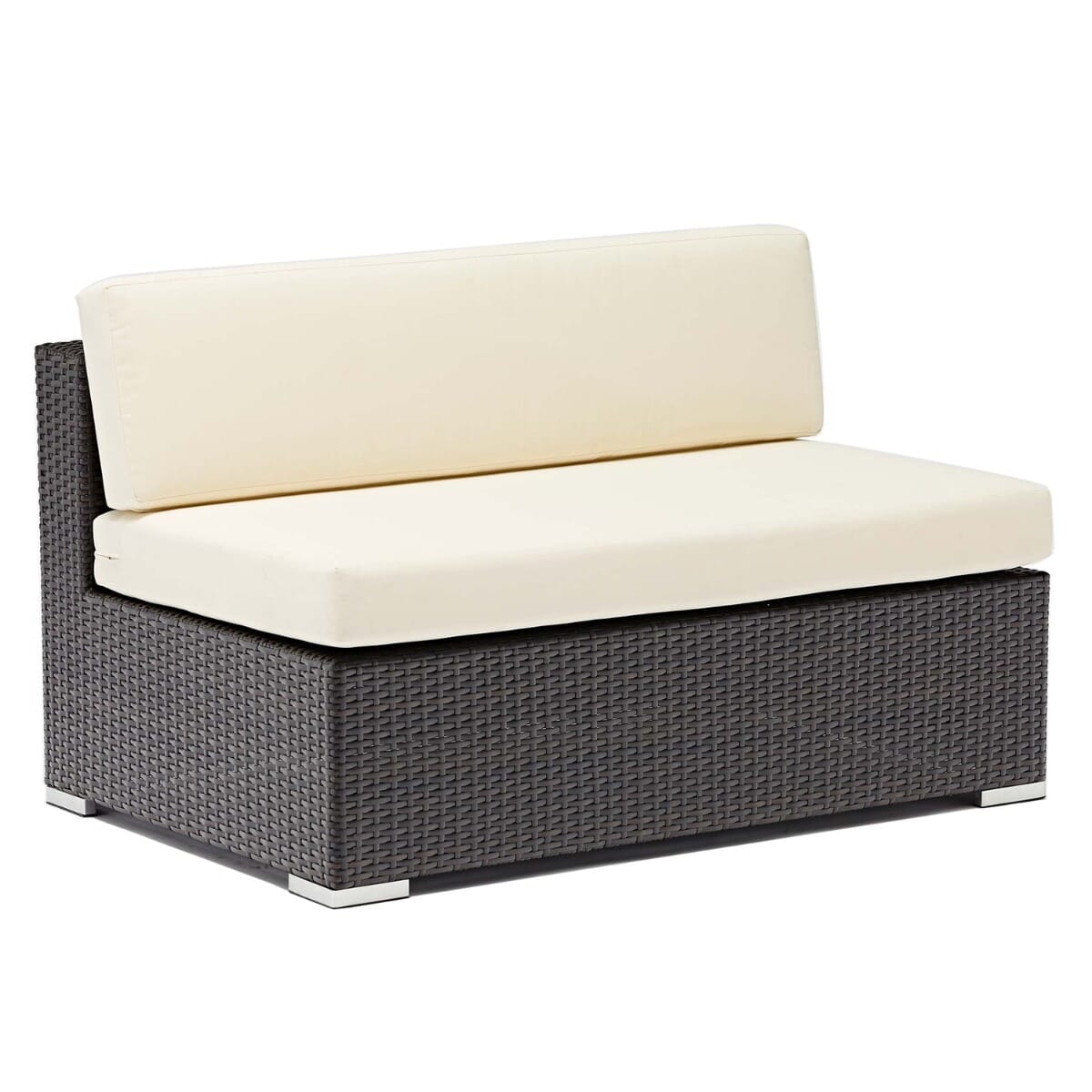 Siena Espresso Wicker Outdoor Lounge Sectional &ndash; Double Seat