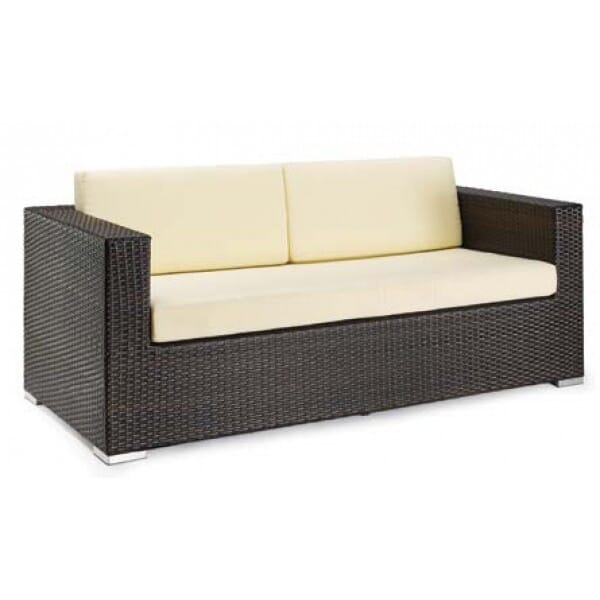 Siena Espresso Wicker Outdoor Lounge Sectional &ndash; Double Arm