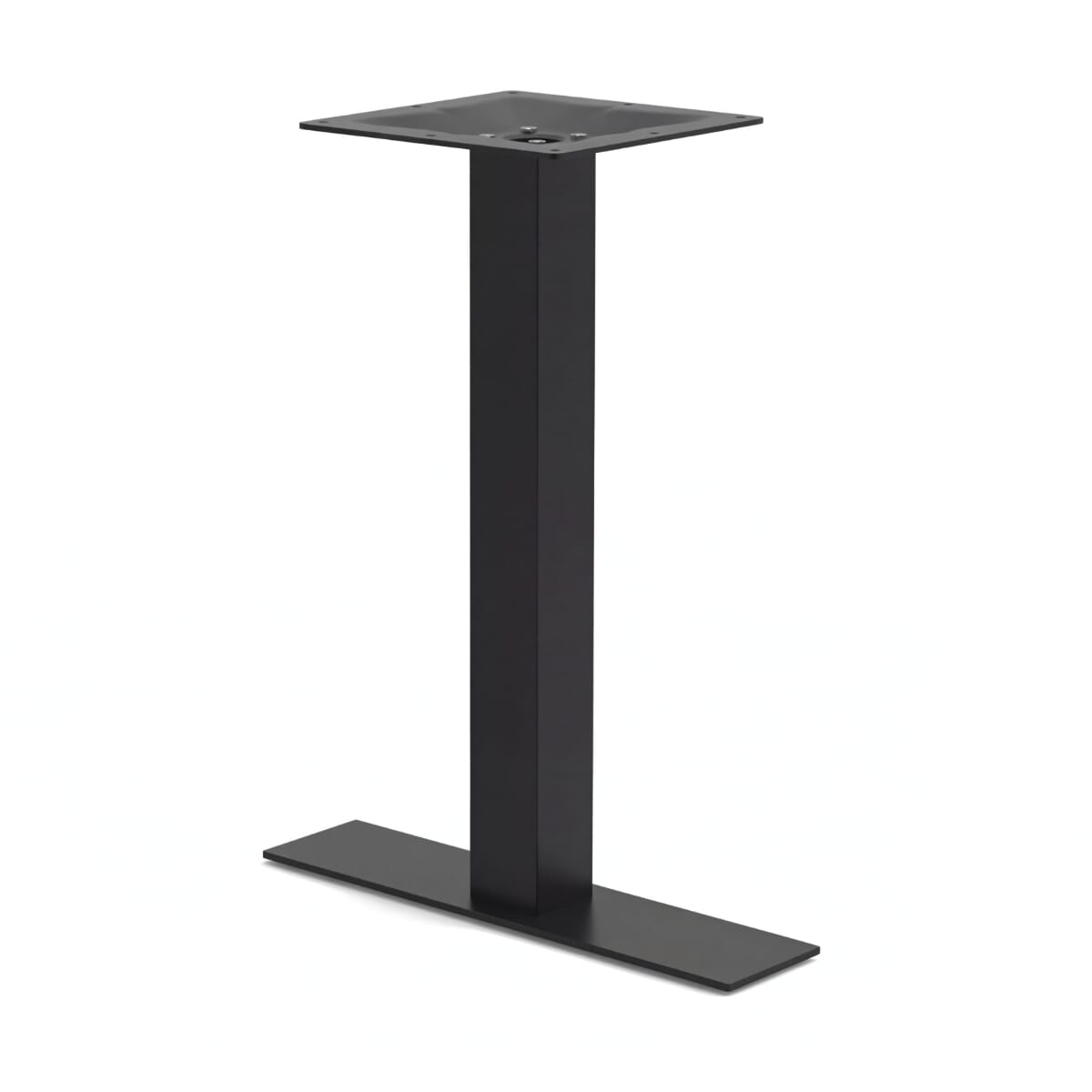 Contemporary Outdoor Metal Single Slat Restaurant Table Base in Black (5&Prime; x 22&Prime;)