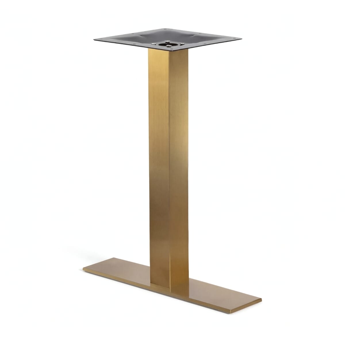 Contemporary Outdoor Metal Single Slat Restaurant Table in Gold (5&Prime; x 22&Prime;)