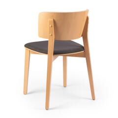 Ezra Natural Solid Wood Restaurant Chair with Upholstered Seat and Wood Back