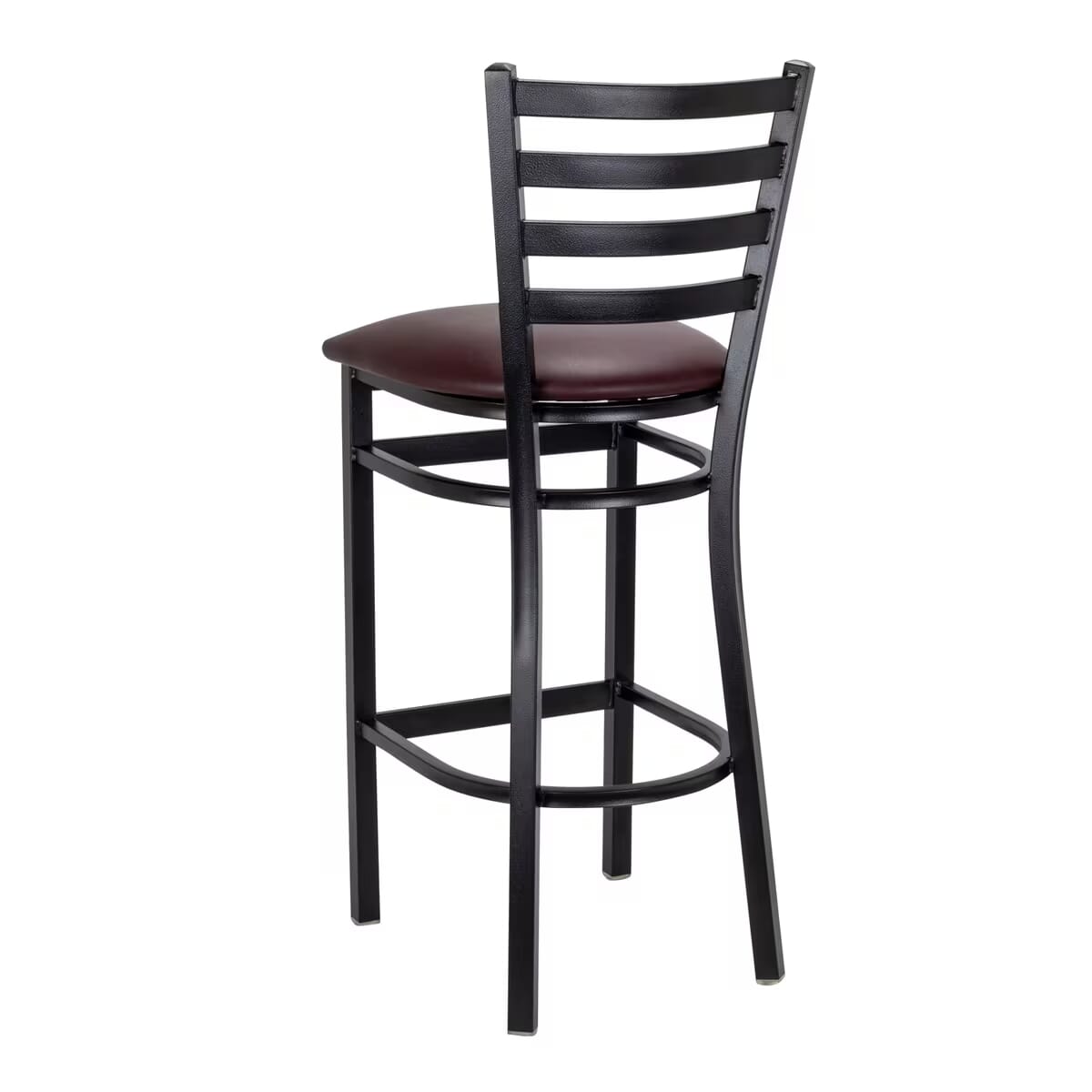 Gladiator Black Ladder Back Metal Bar Stool with Choice of 7 Types of Seats