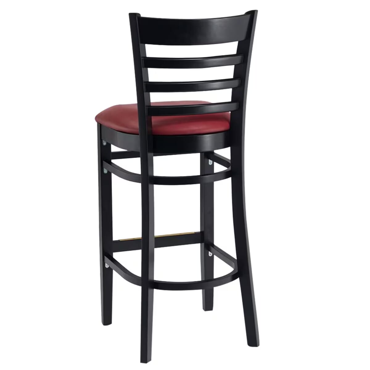 Gladiator Black Ladder Back Wood Bar Stool with Choice of 3 Stock Vinyl Seats